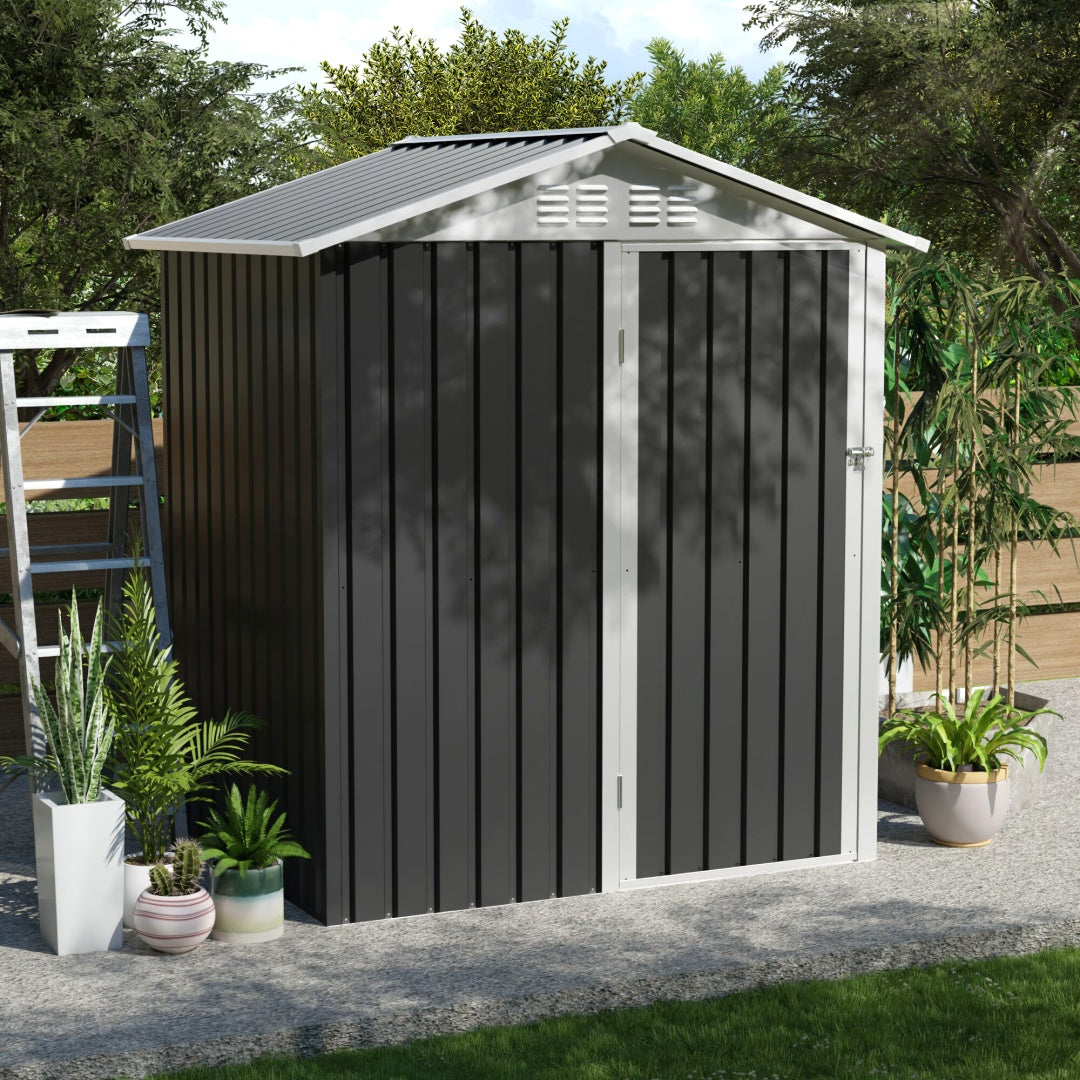 5FTx3FT Pent Roof Grey Outdoor Tool Bike Storage Garden Shed Tool House