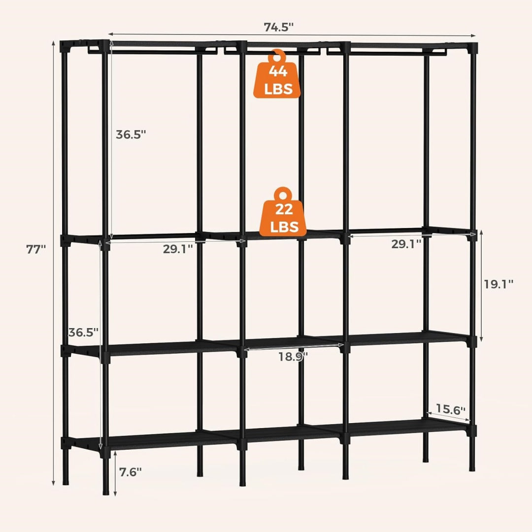 Cabinet Compartments, Movable Hangers, Standalone Wardrobes