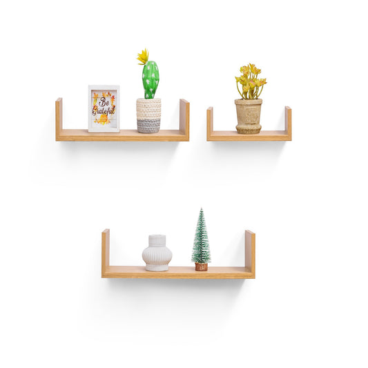 Floating Shelves  14 Wall Mounted Wood Shelves For Bathroom, Bedroom, Living Room, Kitchen, Hanging Shelf For Books Storage Decor With Invisible Brackets, Maple
