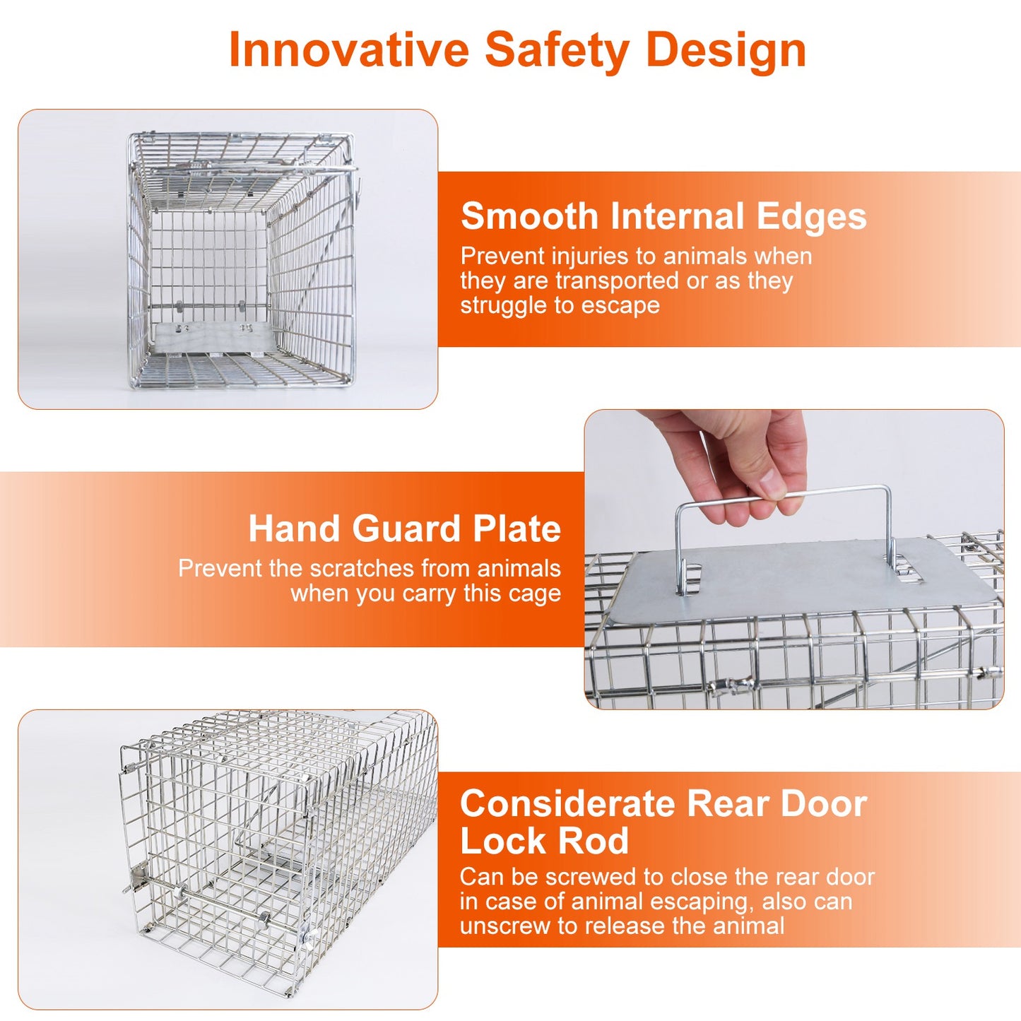 1Pc Humane Cat Trap Cage Catch Release Live Animal Rodent Cage Collapsible Galvanized Wire For Small Raccoons Beavers Groundhogs Foxes Armadillos