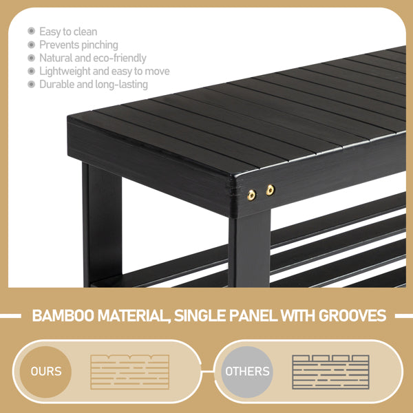 3-Tier Seamless Top Bamboo Shoe Rack