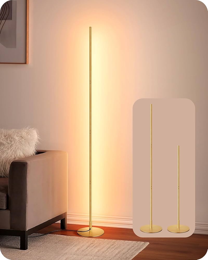 Cozy Corner Floor Lamp with Shelves | Modern Home Lighting