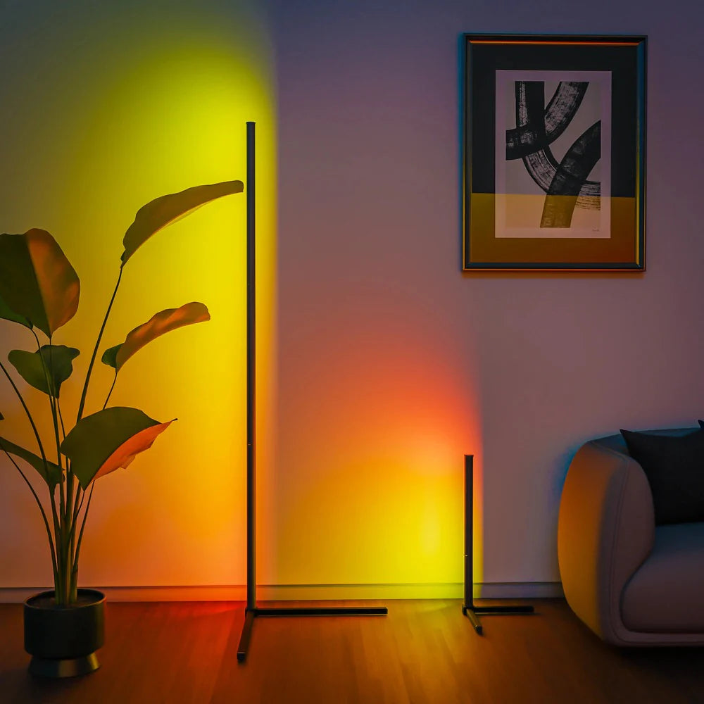 Cozy Corner Floor Lamp with Shelves | Modern Home Lighting